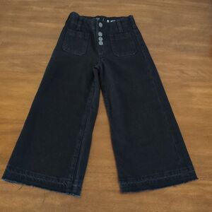 Gap kids Kids High Rise Stride Wide-Leg Ankle Black color Jeans girls size S / 6
